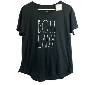 Rae Dunn By Magenta Womens Black Graphic Sz L